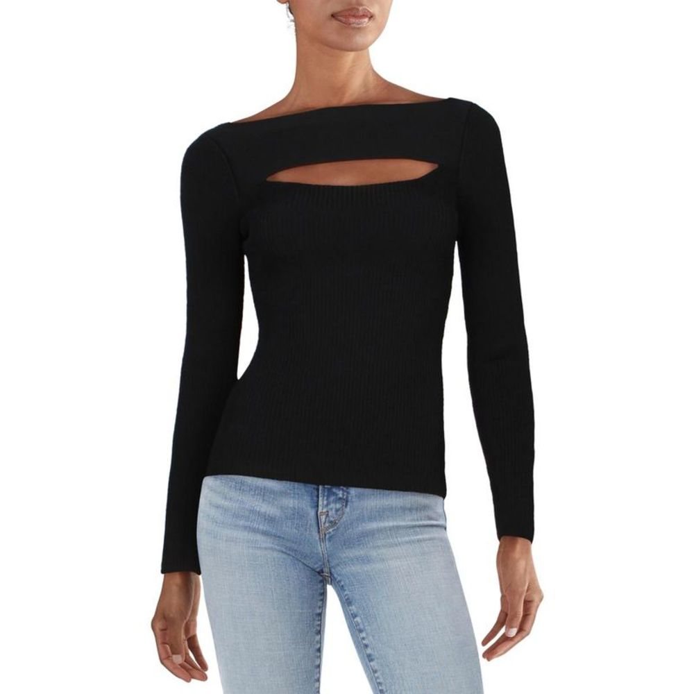 Jonathan Simkhai Black Cutout Ribbed Long-Sleeve Top